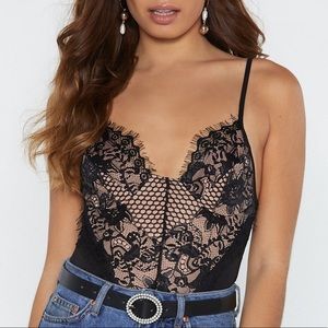 Nasty Gal Lace Bustier Bodysuit